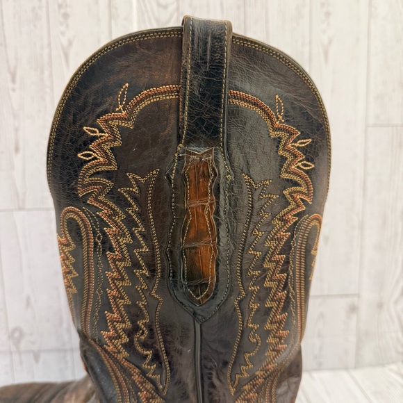 Lucchese Cowboy CY7312 Men’s Western Boots – Brown Caiman Belly – 10D – W Toe - Picture 5 of 12